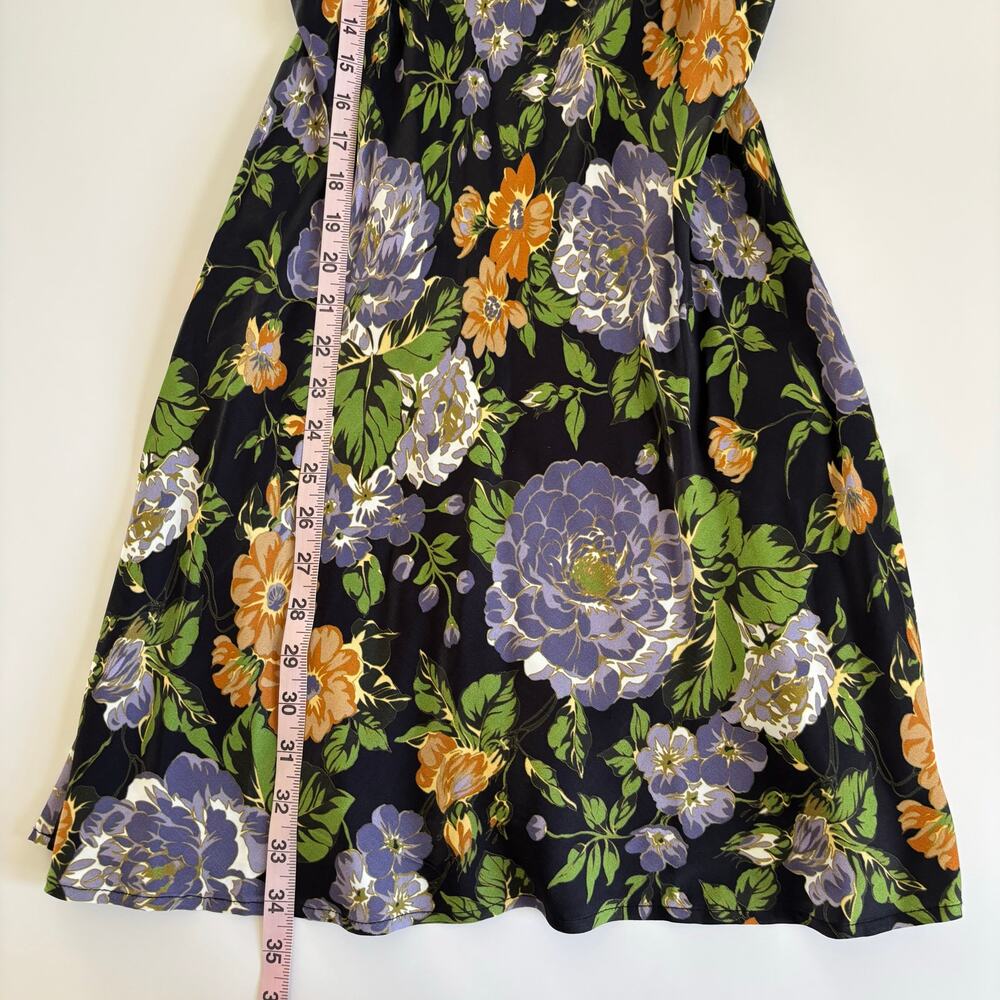 Farm Rio Capri Floral Mini Slip Dress Women’s Medium NWT Black Draped Neckline - Picture 6 of 8